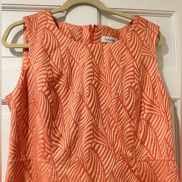 NWT Calvin Klein Textured Dress - Coral - Picture 2 of 4